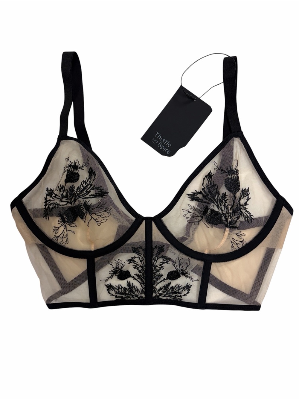 NWT Thistle and Spire Verona Longline Mesh Bustier - 36C - Picture 2 of 5